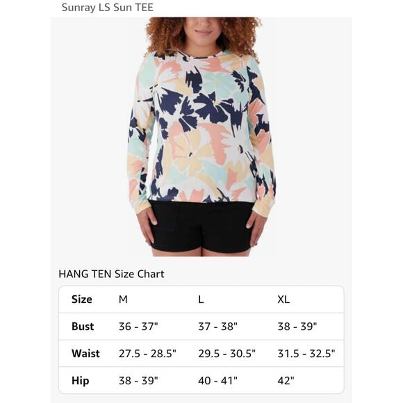 Hang Ten NEW Sun Protection Womens L UPF 50+ Long Sleeve Shirt Quick Dry Pocket - Picture 11 of 16